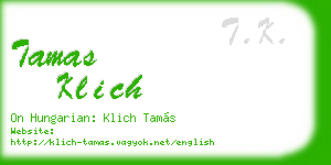 tamas klich business card
